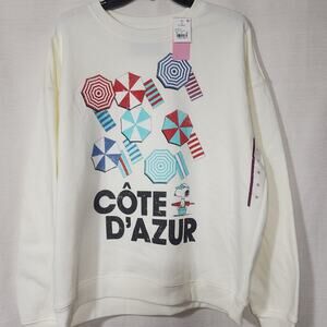 Peanuts Snoopy Cote D'Azur Graphic Sweatshirt' women's XL